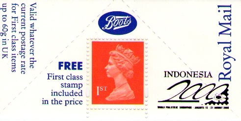 2000 GB - Boots Label - Indonesia '00 World Exhibition MNH